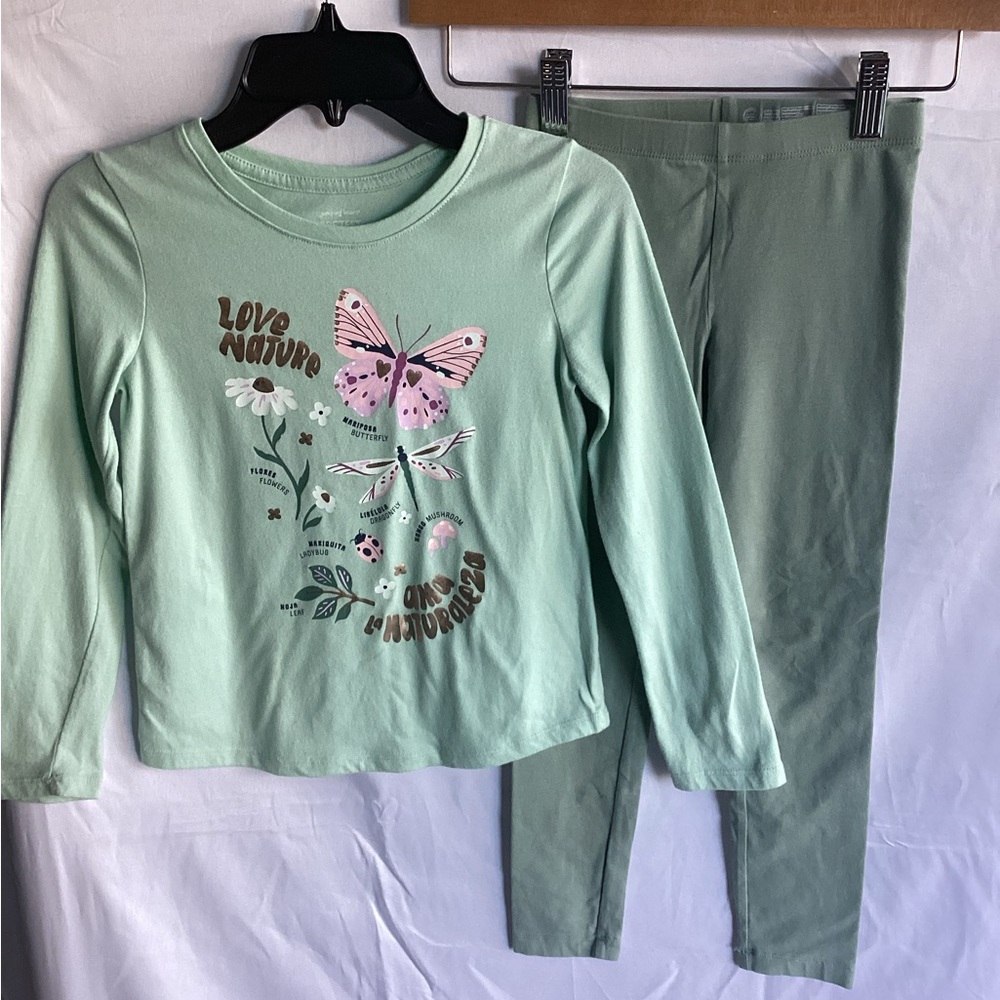 jumping beans Mint Green Butterfly Pajama Set